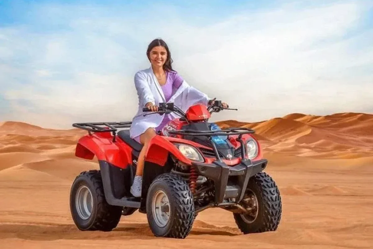 Quad bike ride during a morning desert safari in Abu Dhabi